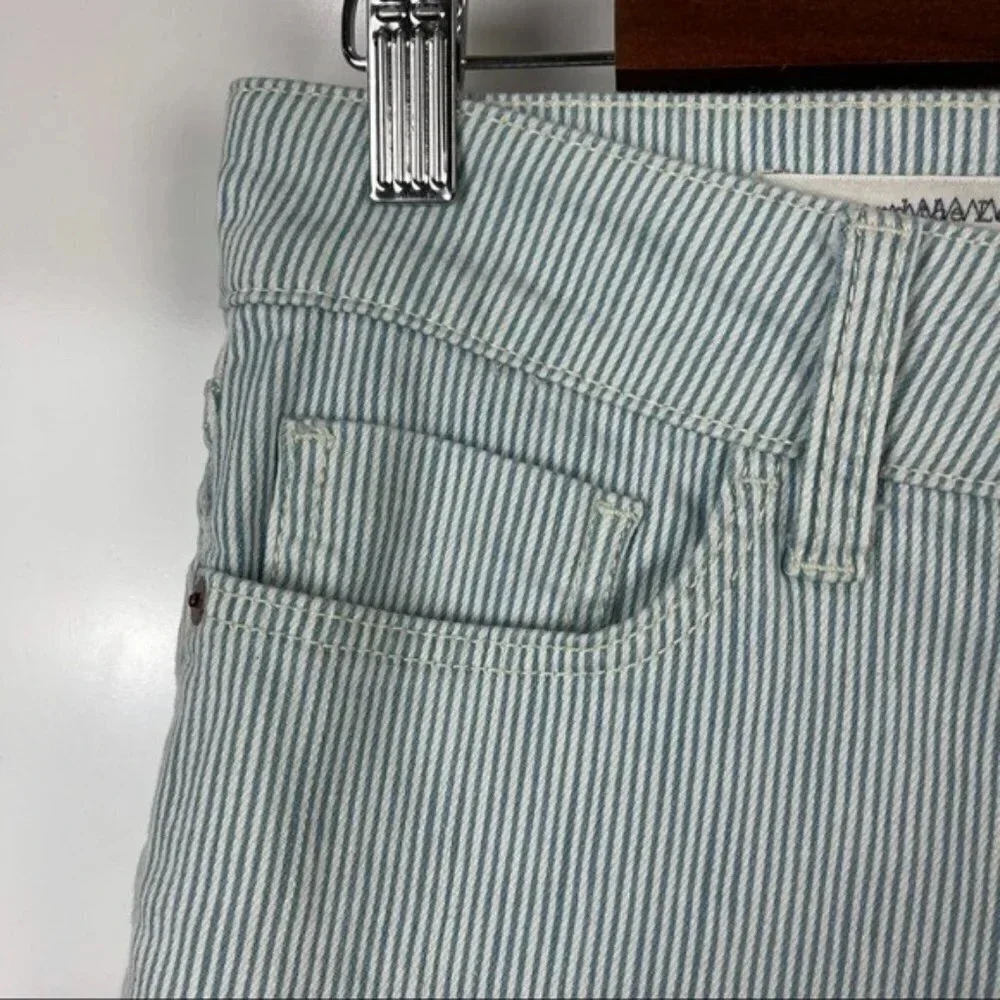 Anthro Pilcro Striped Mid-Rise Skinny Jeans Sz 27